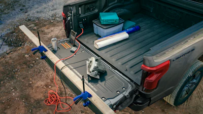 Up to 11 outlets are available in the 2022 F-150 Lightning Pro, including 240 volts. Ford's Intelligent Range system will automatically cut off power to those outlets if range is a concern. Fleet managers can determine when the juice gets cuts off to preserve state of charge.