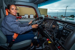 East Penn driver behind the wheel of a heavy duty truck.