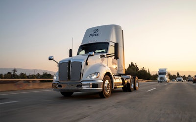 autonomous truck on roadway