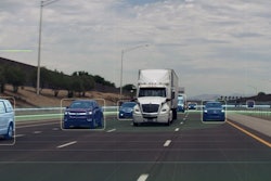 truck animation with self driving truck on roadway
