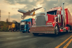truck, train, and plane modes of delivery