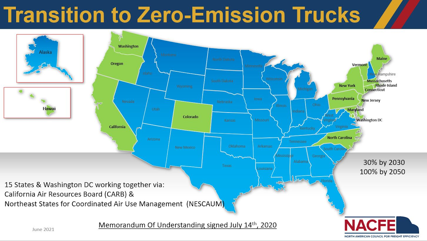 transition to zero-emission trucks map