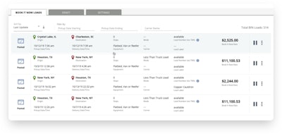 Snapshot of Truckstop's Book It Now feature