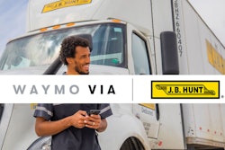 J.B. Hunt truck and driver