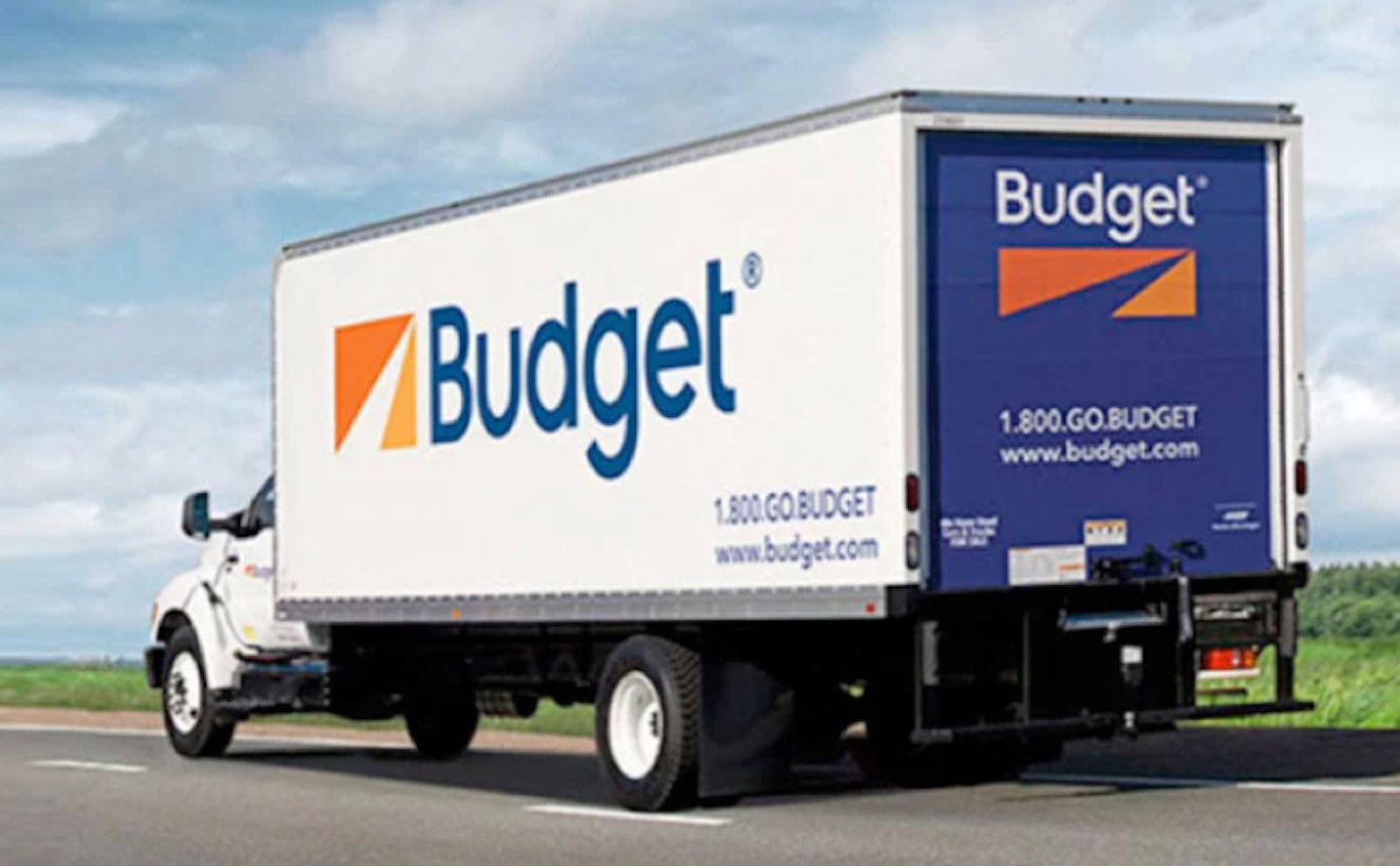 budget truck on road