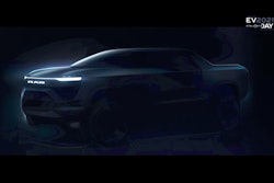 Concept drawing of an all-electric Ram 1500 pickup revealed at Stellantis' EV Day 2021 held late last week.