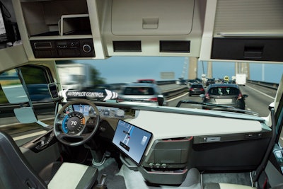 cab of a driverless truck