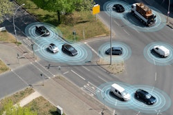 connected vehicles on road