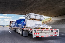 flatbed trailer with building supplies