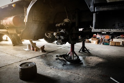 truck on jack stands