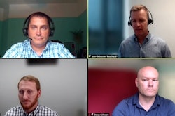 A TCA webinar on July 8 explored the potential of real-time driver coaching. Participants were (clockwise, starting top left) Derek Gaston from CNTL, Jean-Sebastian Bouchard from ISAAC, Cody McClain from Tucker Freight Lines, and Deryk Gillispie from Trimac.