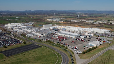 aerial photo of Volvo's truck plant