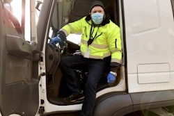 truck driver wearing mask