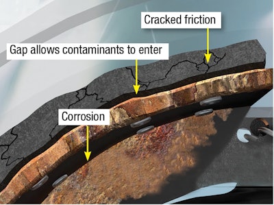 cracked brake friction