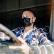 truck driver with a mask
