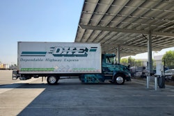 DHE in Ontario, Calif. has swapped out all of its internal combustion freight equipment for battery-powered models. An electric Volvo VNR is shown above.