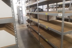 Transerve empty warehouse shelves