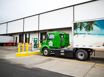 Charging for the Volvo VNR Electric at Manhattan Beer Distributors will take roughly 70 minutes.