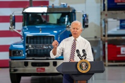 Joe Biden at Mack Trucks' plant