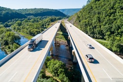 Truck on a bridge
