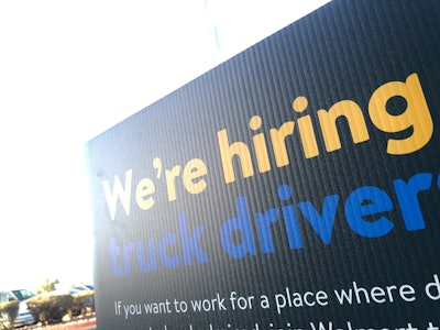 Truck drivers wanted sign