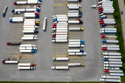 parking lot of trucks