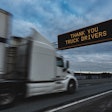 Truck driver thank you sign