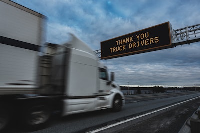 Truck driver thank you sign