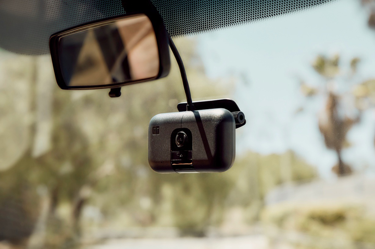 KeepTruckin AI Dashcam mounted on a windshield