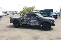 The F-150 Raptor EVolved shown here during a Ride-n-Drive event at the Advanced Clean Transportation Expo this week in Long Beach, Calif.