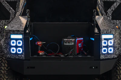 The frunk on the Atlis XT provides an industry best of 18 cubic feet of storage.
