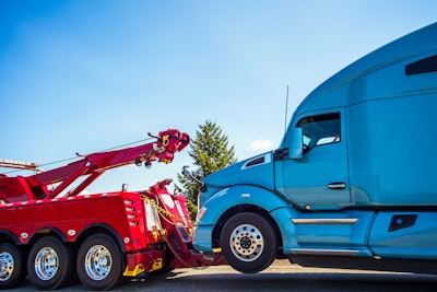 truck being towed