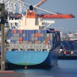 Container ship in an LA port