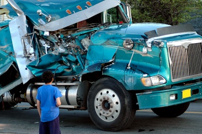 wrecked 18-wheeler