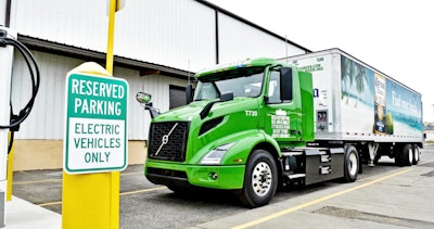 A Volvo VNR Electric at Manhattan Beer Distributors in New York City. It takes more semiconductors to produce zero-emission trucks versus internal combustion .