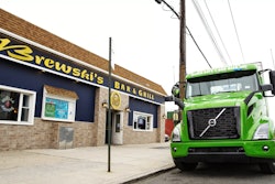 Manhattan Beer Distributers took delivery of a Volvo VNR Electric in August in New York City.