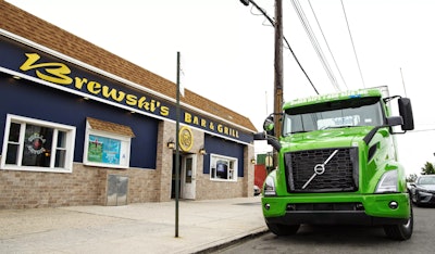 Manhattan Beer Distributers took delivery of a Volvo VNR Electric in August in New York City.