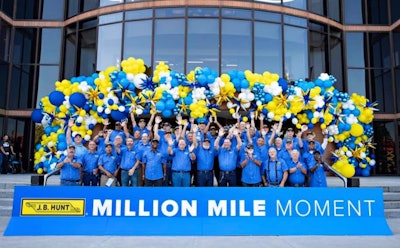 J.B. Hunt recently recognized 116 company drivers for achieving millions of safe driving miles.