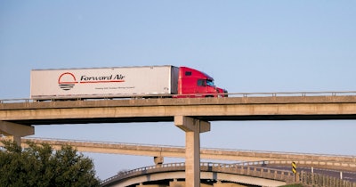 Forward Air semi on a bridge