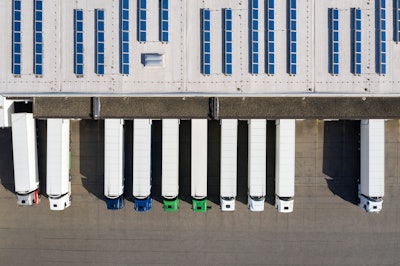 trucks at a warehouse