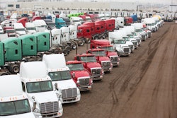 Trucks waiting to be auctioned