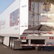 Stemco TrailerTail on the back of a semi-truck trailer