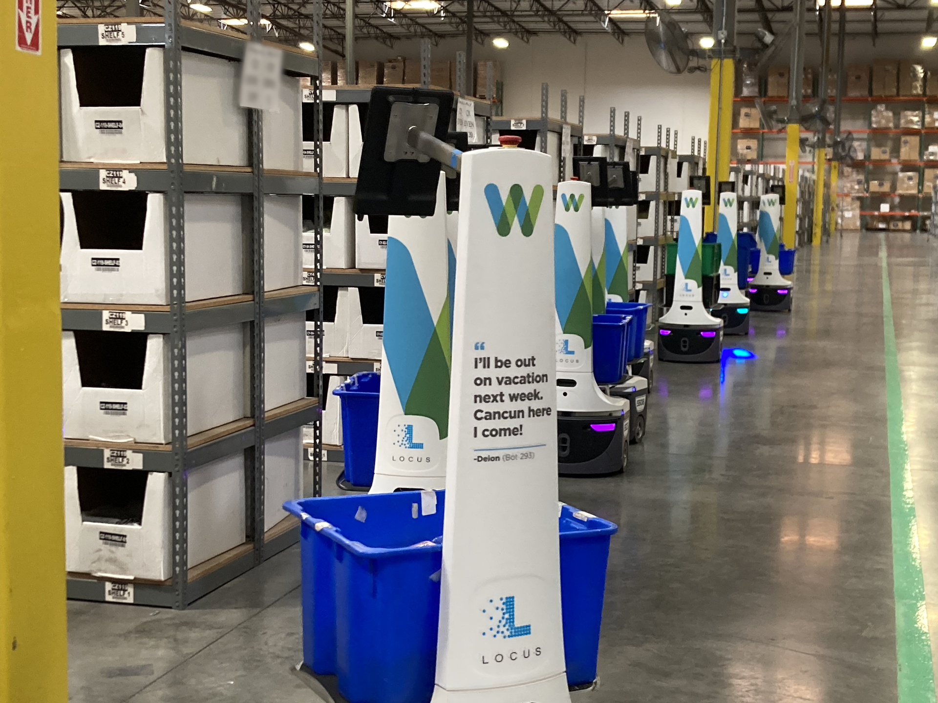 Robots in a warehouse