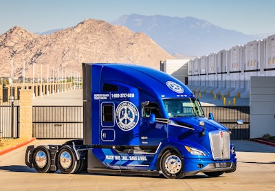 Vancouver, Washington-based Freestyle Transport bought this 'Everyday Heroes' Kenworth T680 for $260,000 to benefit Truckers Against Trafficking.