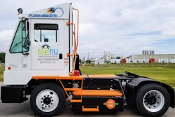 Orange EV terminal tractor