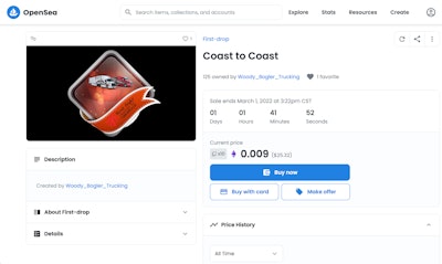 Designed by Todd Obermiller, who also handles the carrier's social media – Woody Bolger Trucking's NFT collection consists of five limited release and unique designs.