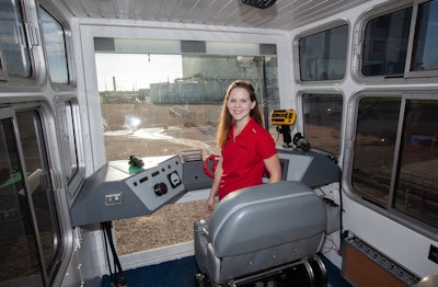 The youngest and sole female driver of NASA's crawler, 24-year-old Breanne Rohloff