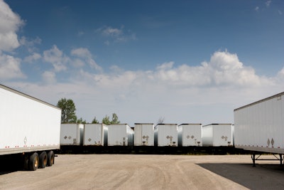 parked semi trailers