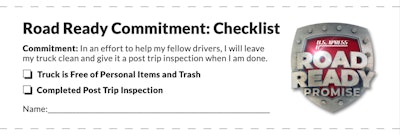 Road Ready driver checklist U.S. Xpress