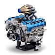 The intake manifold on this hydrogen-fueled V8 from Yamaha looks like more of an exhaust manifold.